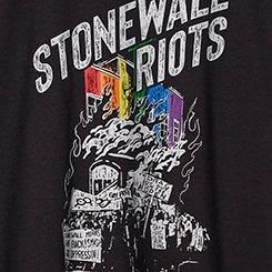 Pride Stonewall Classic Fit Cotton Ringer Tee, DEEP BLACK, swatch