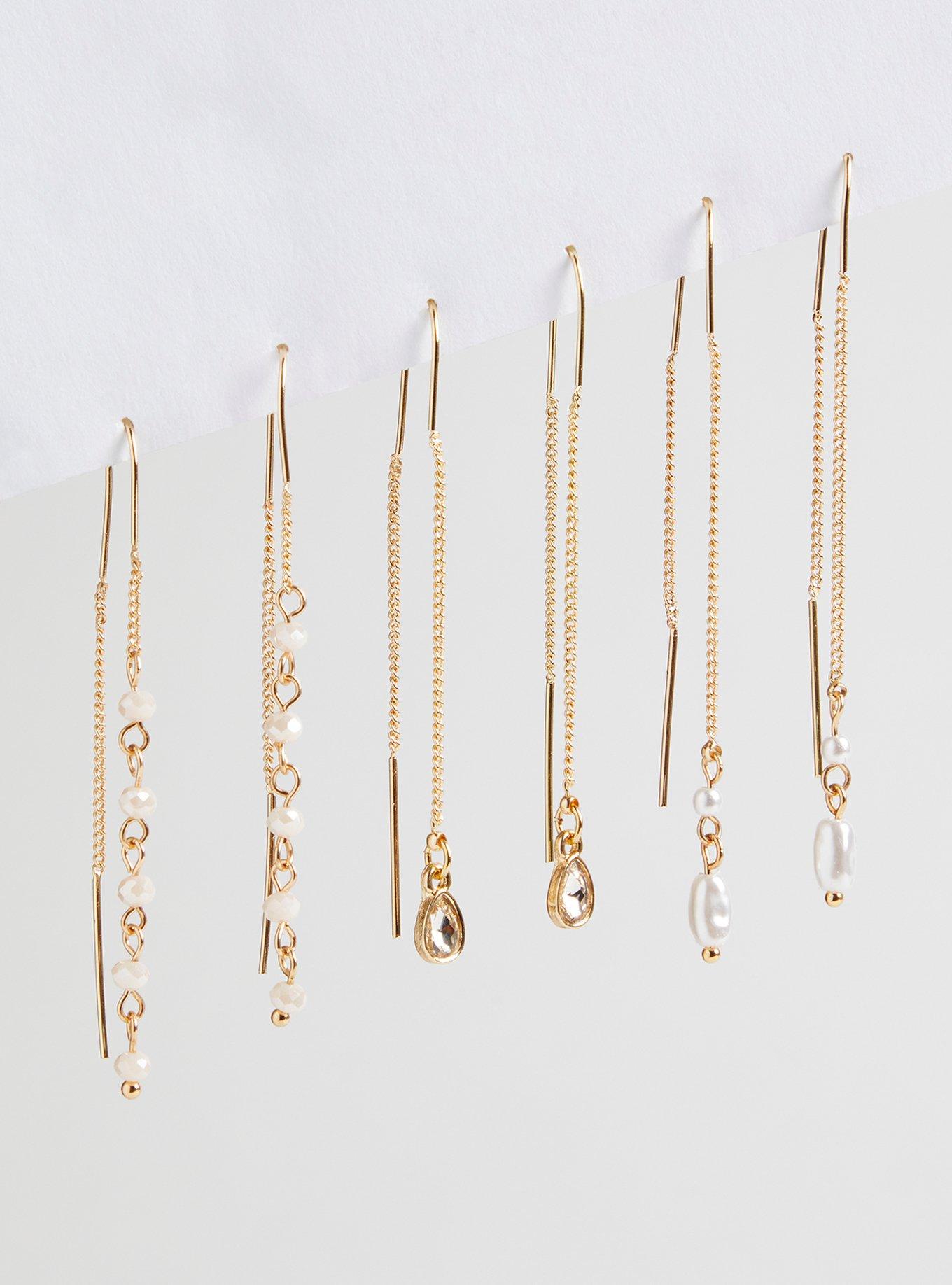 Plus Size Pearl Linear Earring Set Torrid