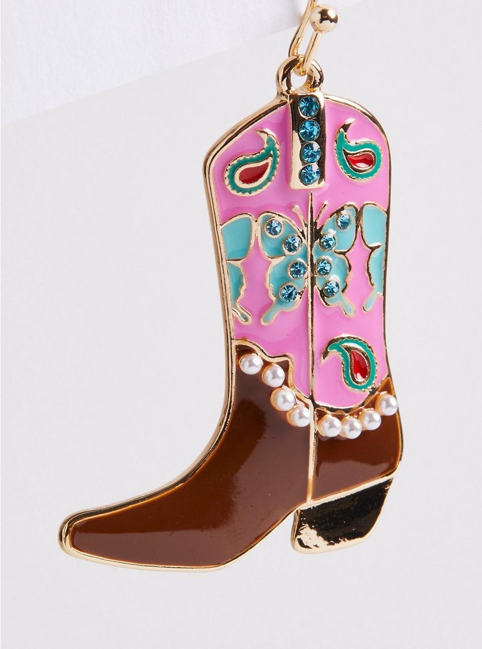Cowgirl Boot Statement Earring, , alternate