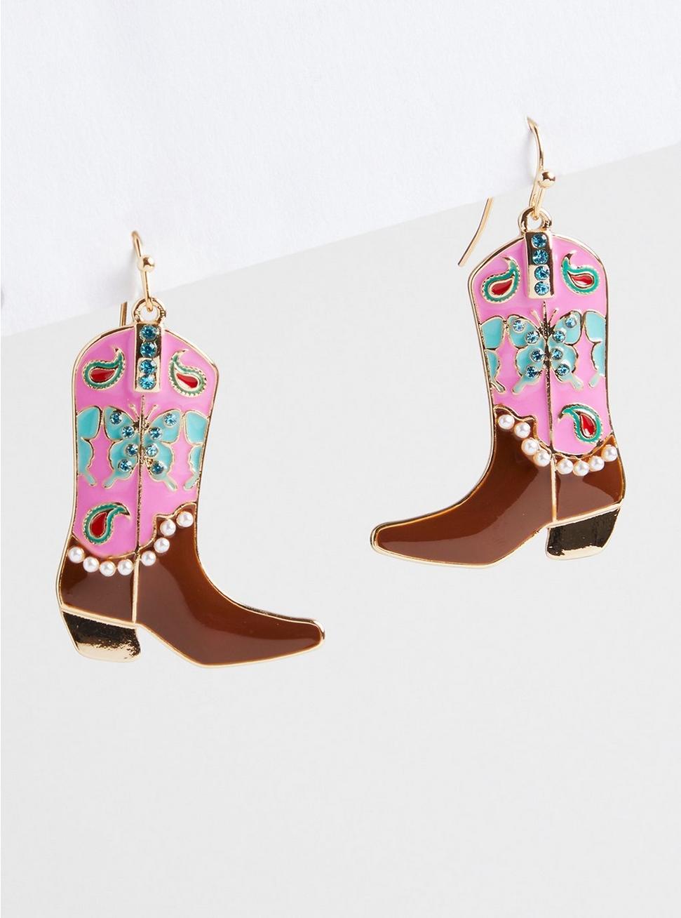Cowgirl Boot Statement Earring, , hi-res