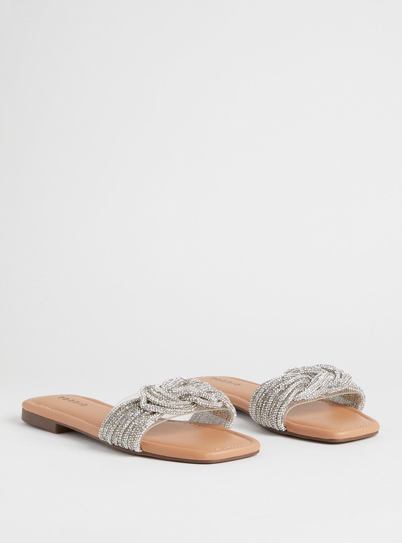 Extra Wide Fit Gold Footbed Mule Sliders