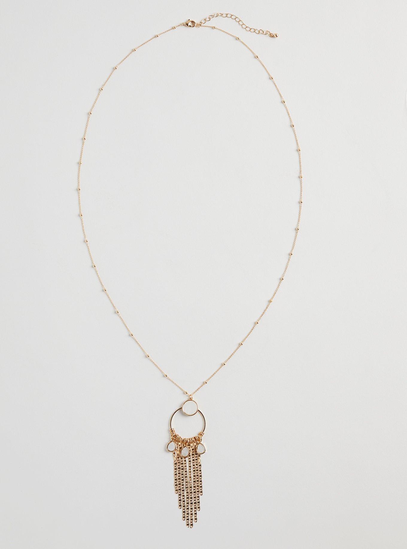Plus Size Pearl Tassel Chain Pendant Necklace Torrid