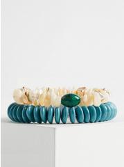 Shell And Stone Stretch Bracelets, MULTI, hi-res