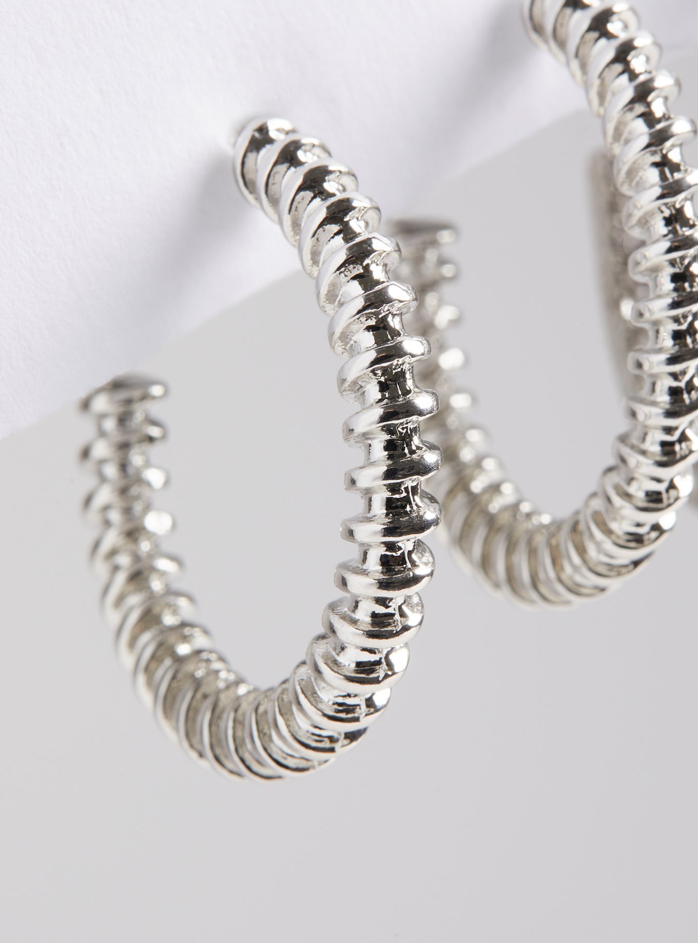 Plus Size - Textured And Pave Hoop Set - Torrid