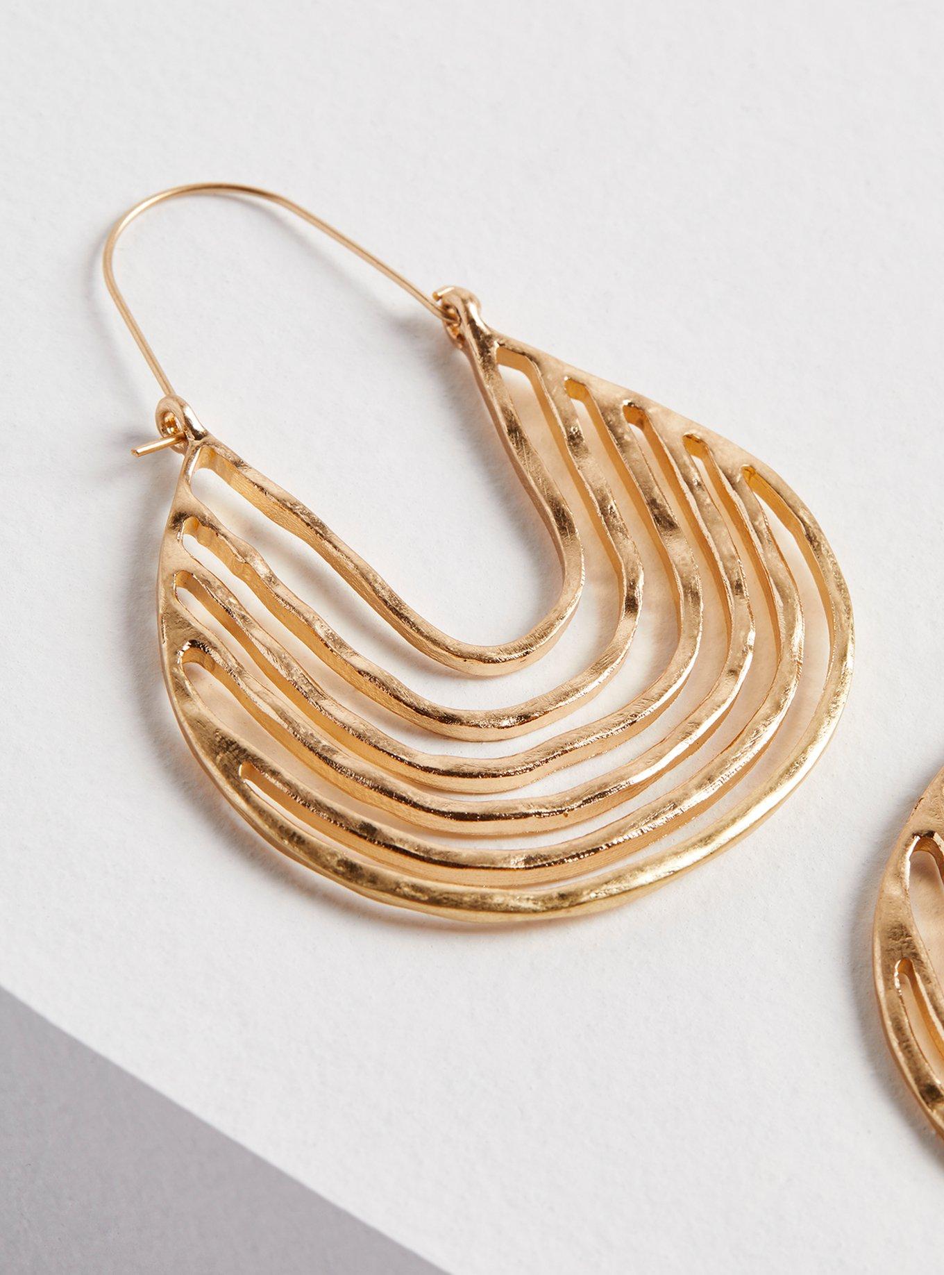 Multi Line Hoop Earring