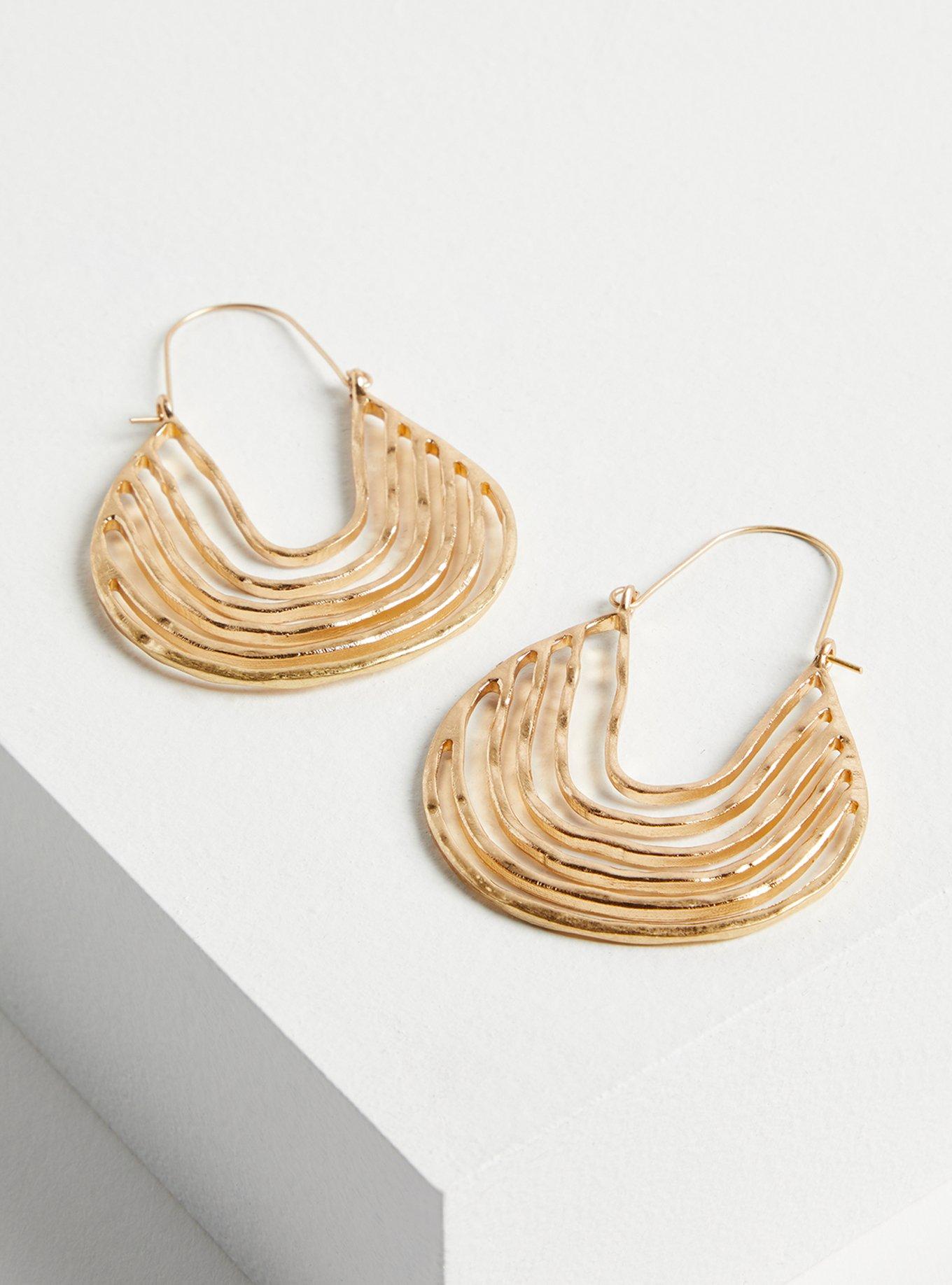 Multi Line Hoop Earring