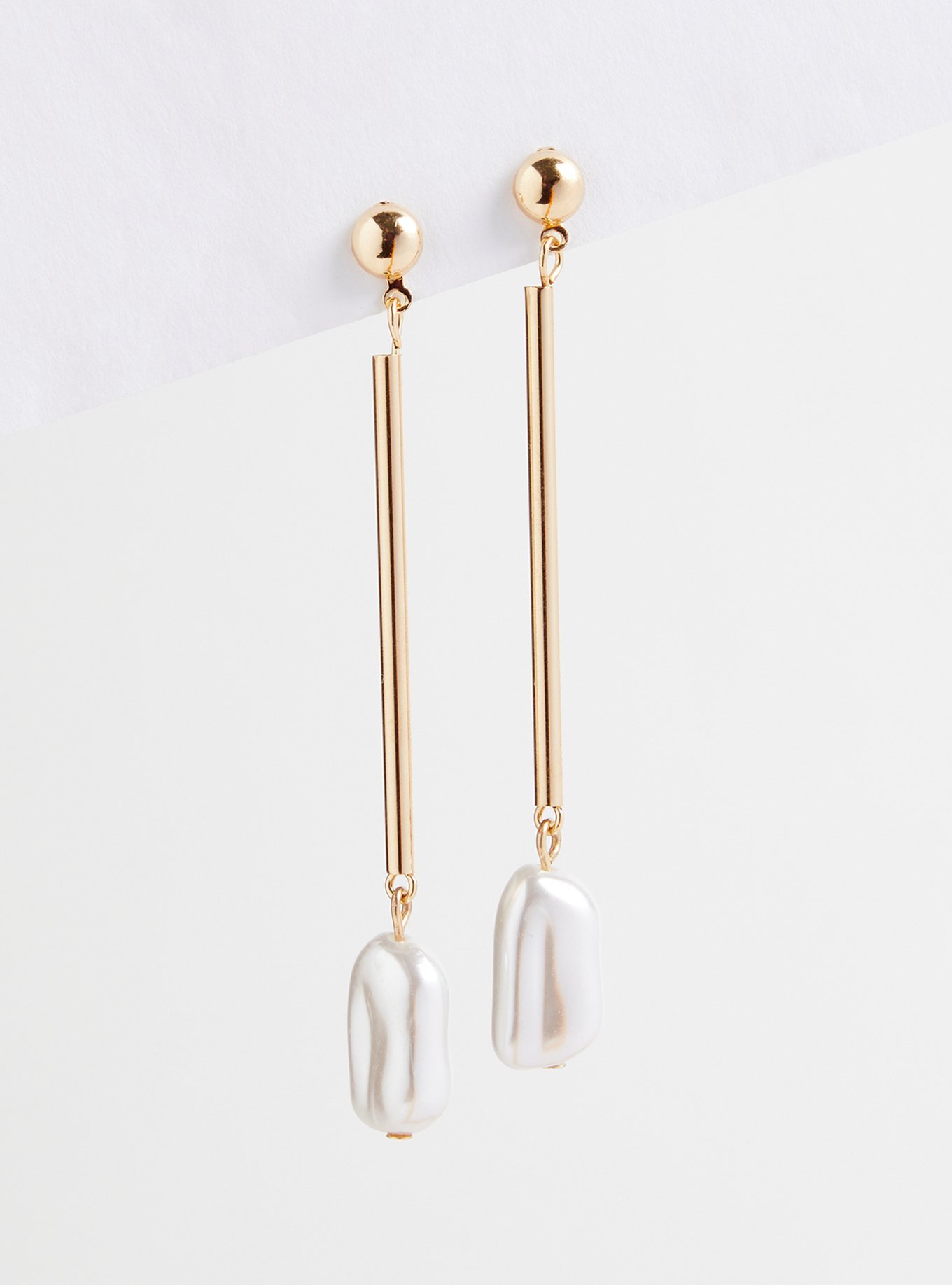 Plus Size - Pearl Linear Earring - Torrid