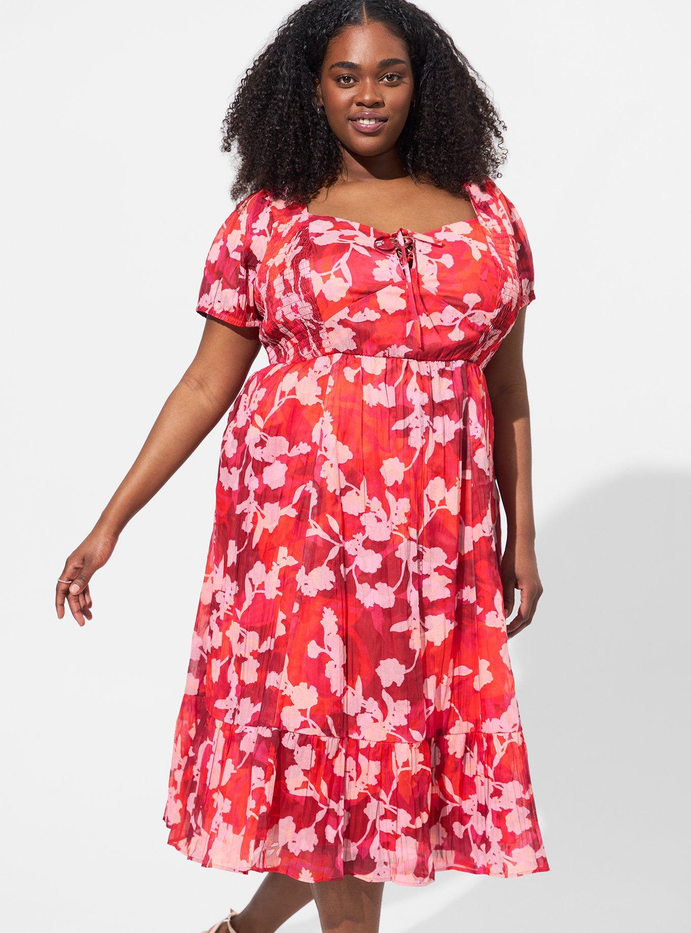 Plus Size - Midi Lace Fit And Flare Dress - Torrid