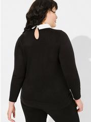 Plus Size Disney Hocus Pocus Binx Collared Pullover Sweater, DEEP BLACK, alternate