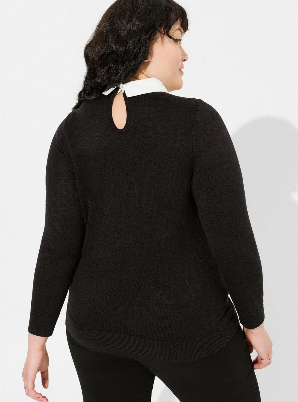 Plus Size Disney Hocus Pocus Binx Collared Pullover Sweater, DEEP BLACK, alternate