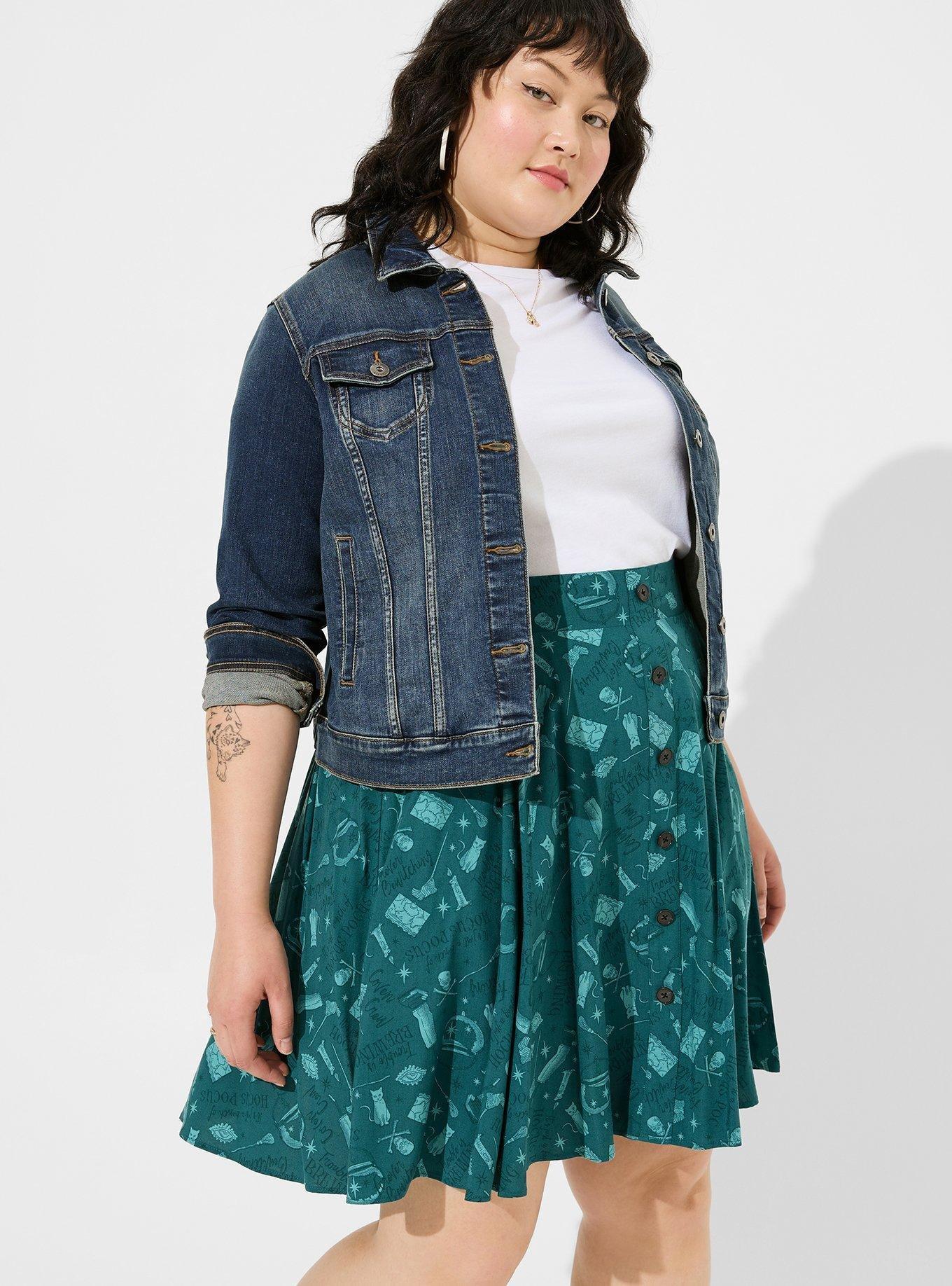 Plus Size - Disney Hocus Pocus Mini Challis Button Front Skirt - Torrid
