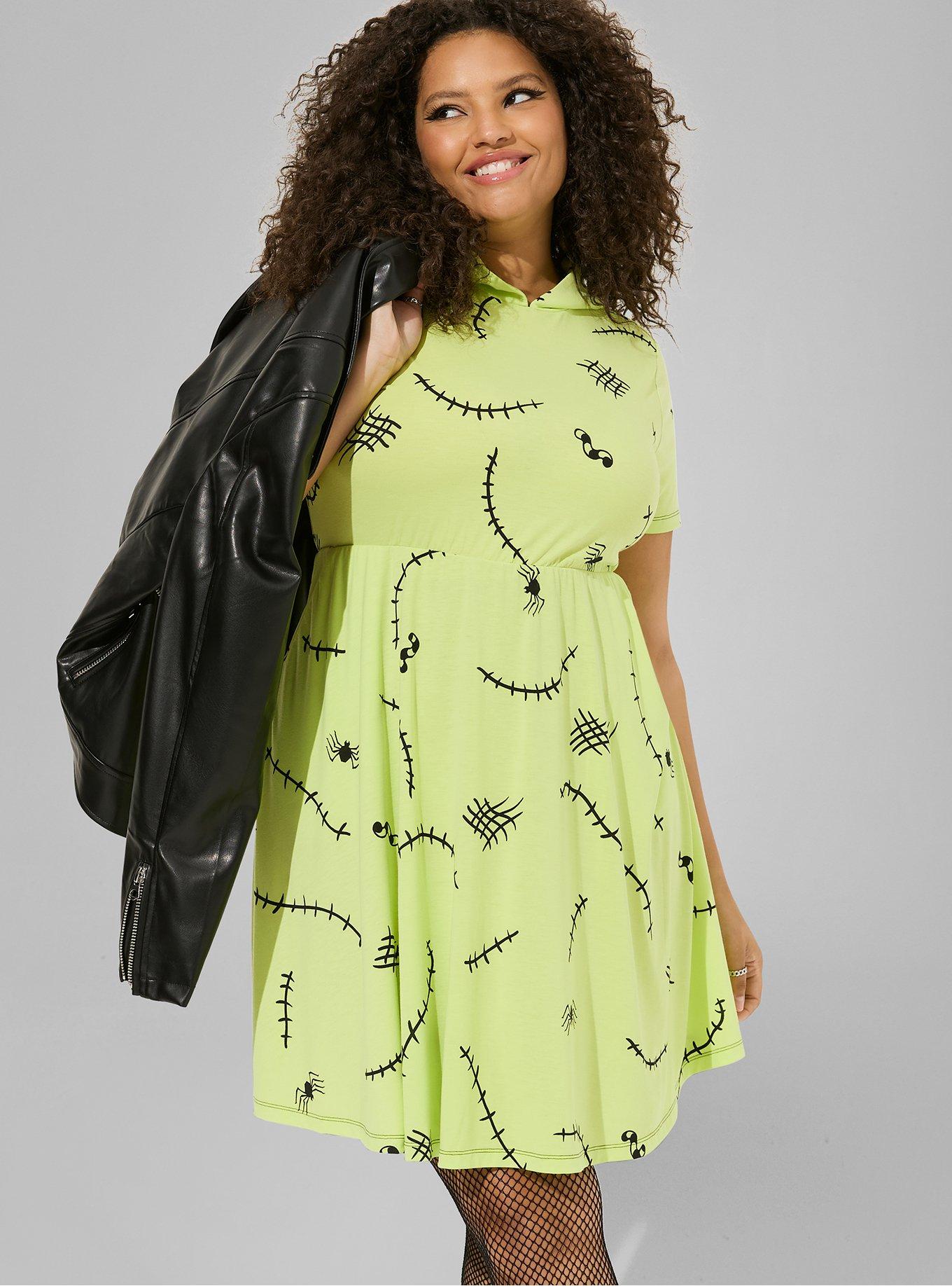 Plus Size - Disney The Nightmare Before Christmas Oogie Boogie Mini Hooded  Dress - Torrid