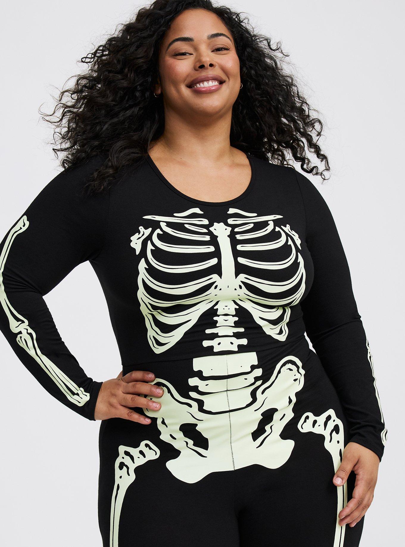 Skeleton Glow In The Dark Long Sleeve Bodysuit