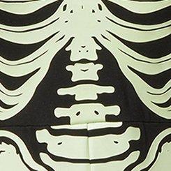 Plus Size Halloween Skeleton Bodysuit, DEEP BLACK, swatch