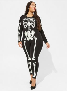 Skeleton Glow In The Dark Long Sleeve Bodysuit