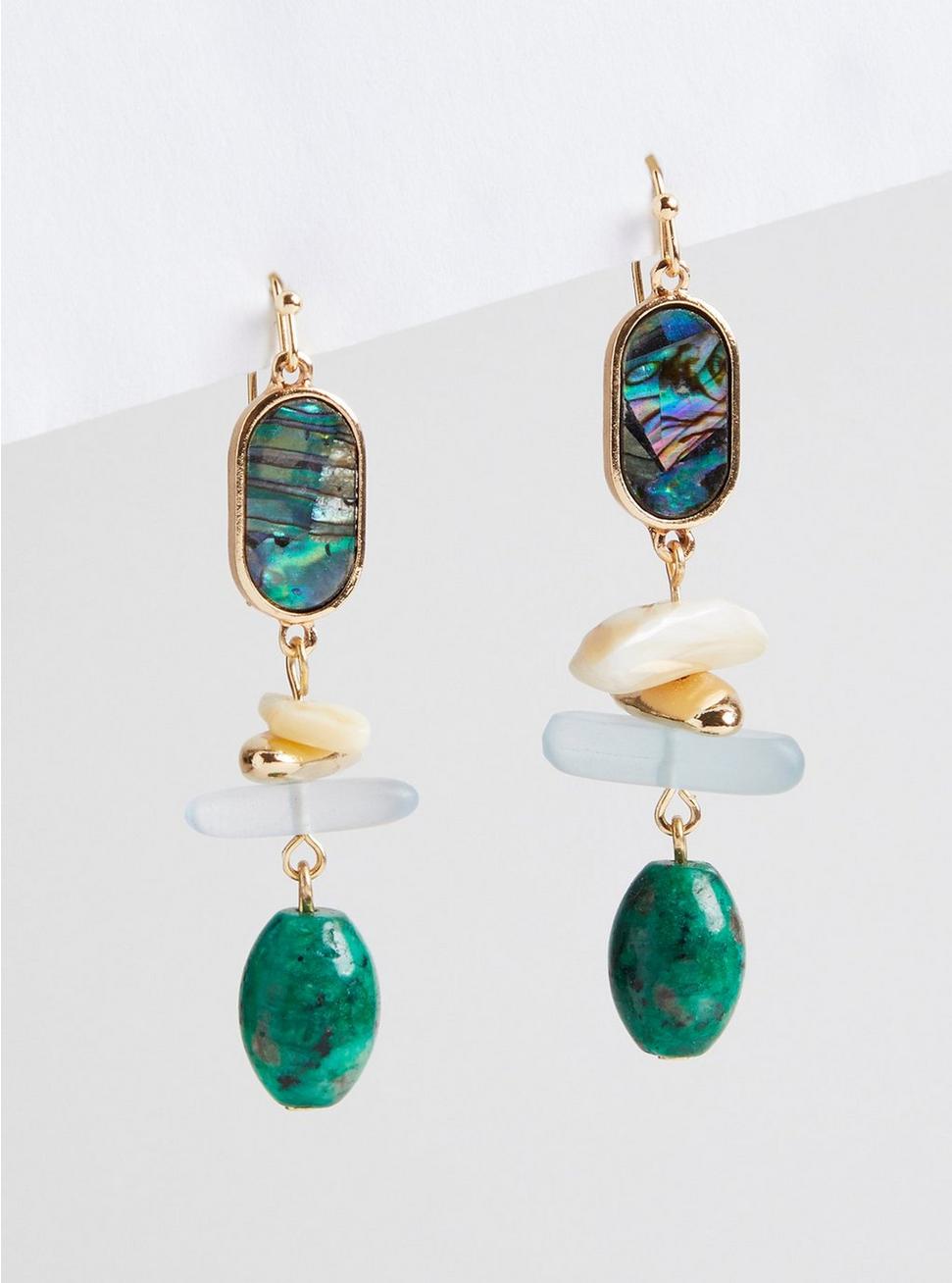 Abalone And Stone Earring, , hi-res