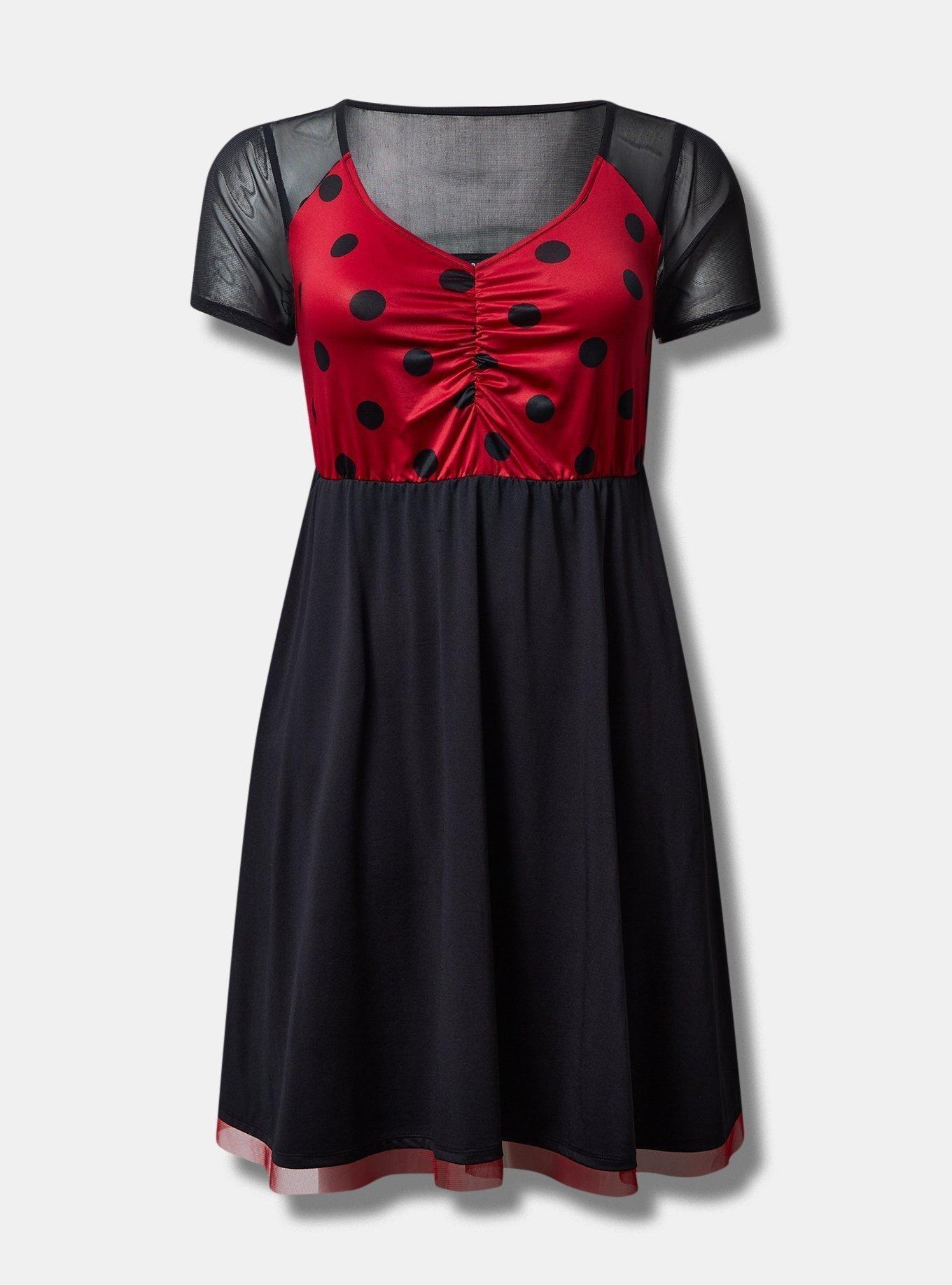 casual midi dress with sleeves Casual Black Dotted Tiered Midi Dress S