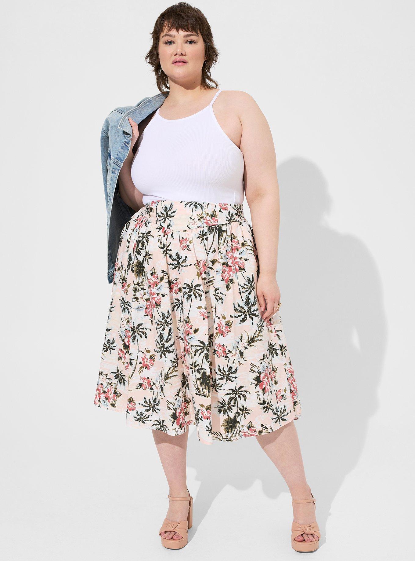 High waisted 2025 skirt plus size