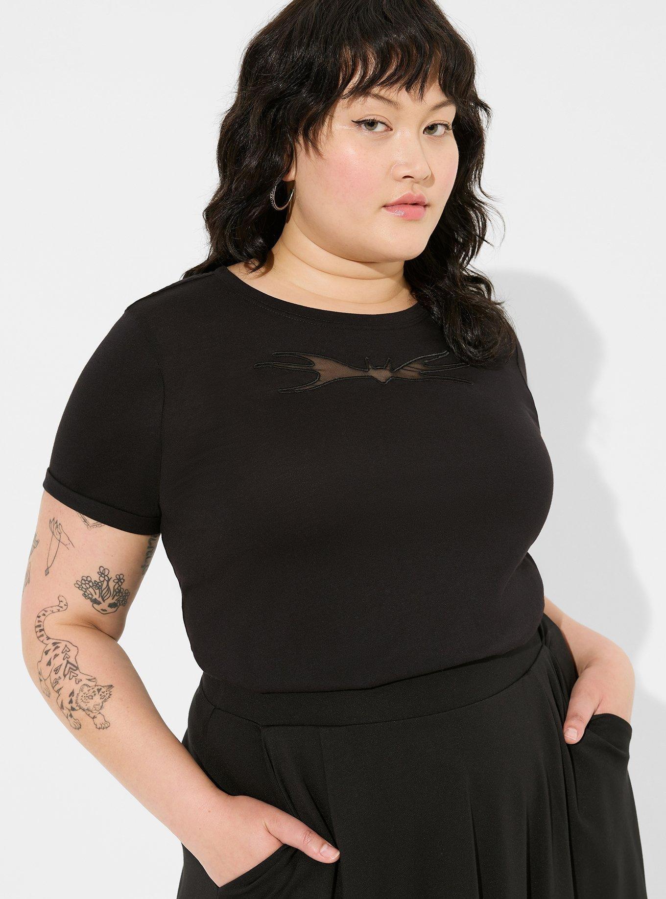 Disney NIghtmare Before Christmas Classic Fit Laser Cut Roll Sleeve Tee, DEEP BLACK, alternate