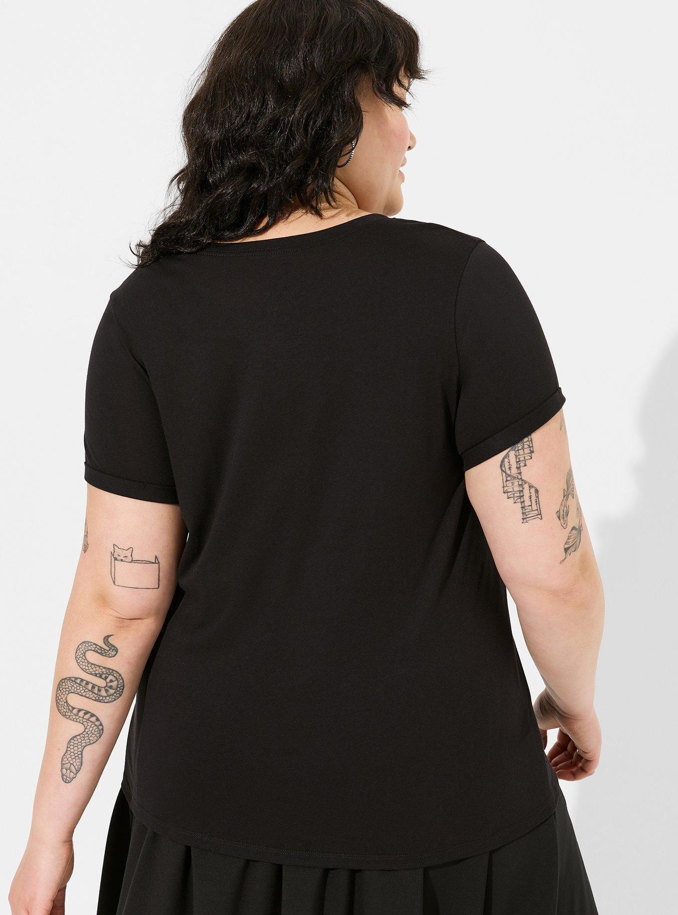 Disney NIghtmare Before Christmas Classic Fit Laser Cut Roll Sleeve Tee, DEEP BLACK, alternate