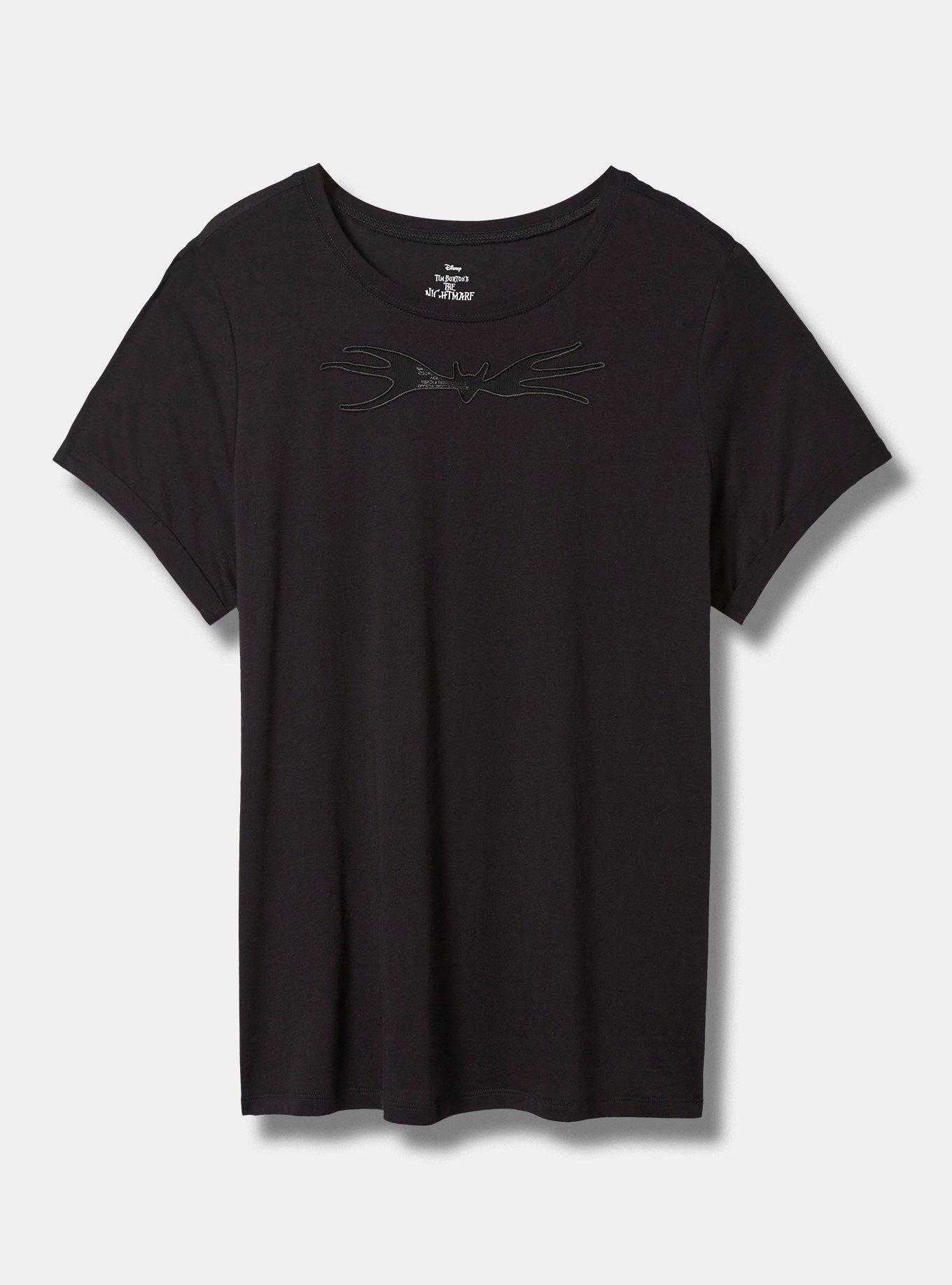 Disney NIghtmare Before Christmas Classic Fit Laser Cut Roll Sleeve Tee, DEEP BLACK, hi-res