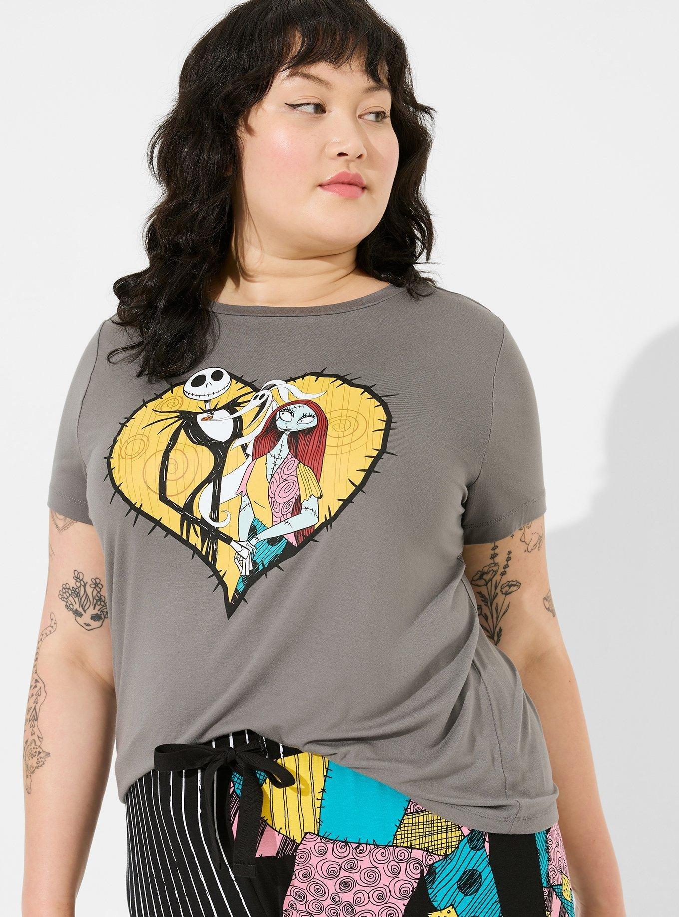 Plus Size - Disney The Nightmare Before Christmas Sally Patchwork Crop  Hoodie - Torrid