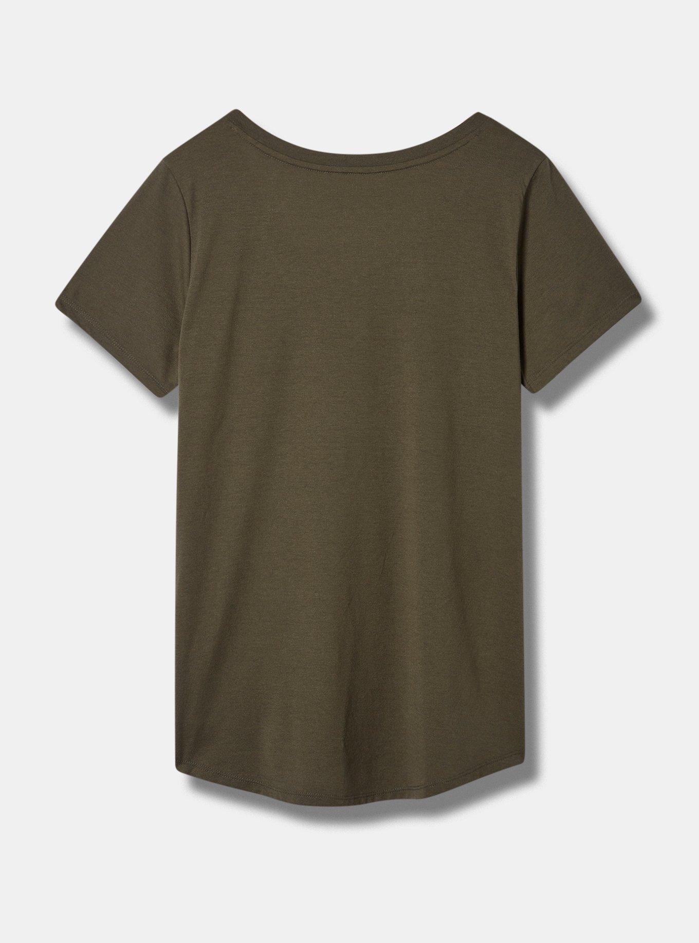 Butterfly Girlfriend Classic Fit V-Neck Embroidered Tee, DEEP DEPTHS, alternate