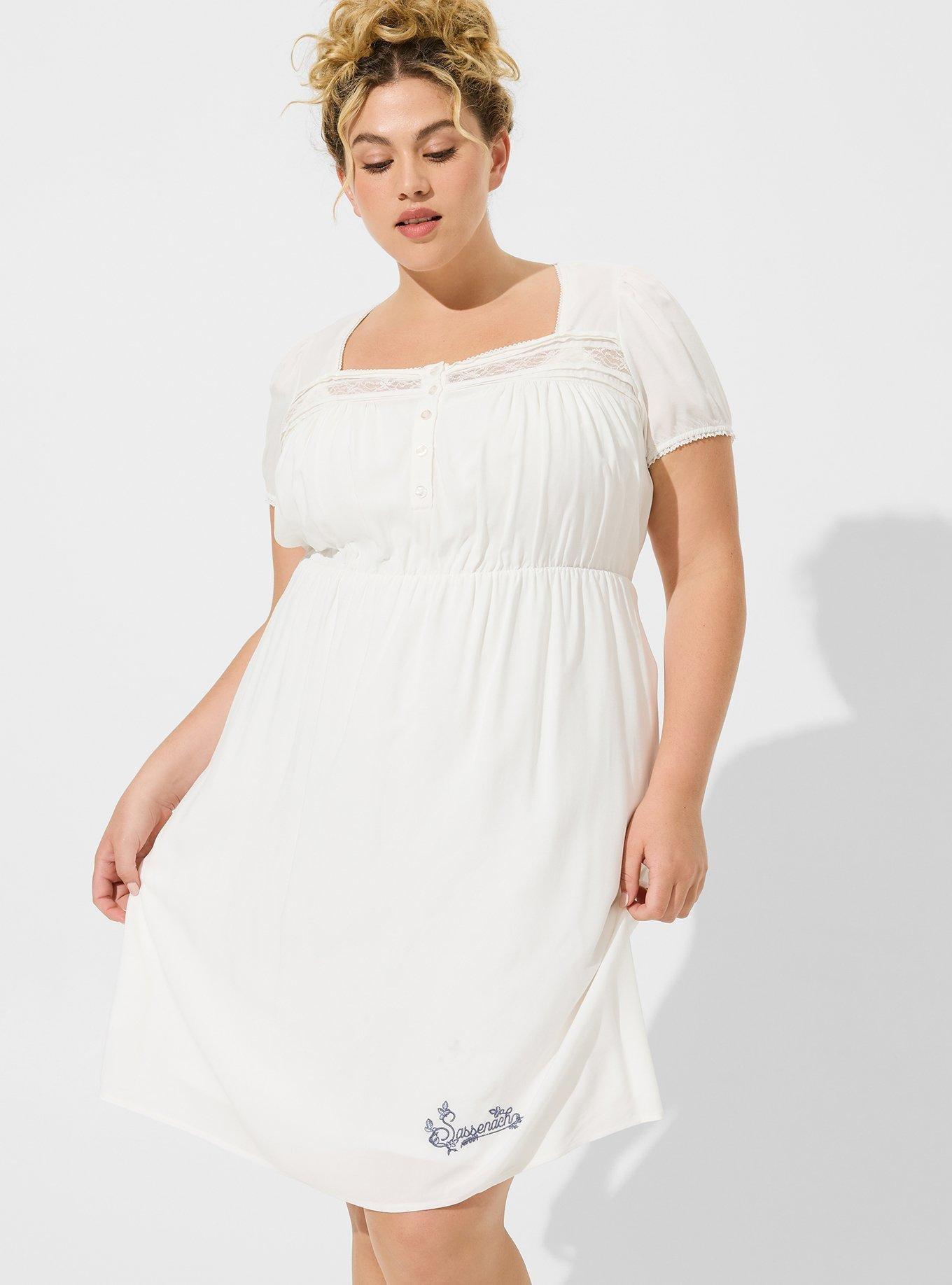 Plus Size Outlander Sassenach Mini Challis Lace Nightgown Torrid