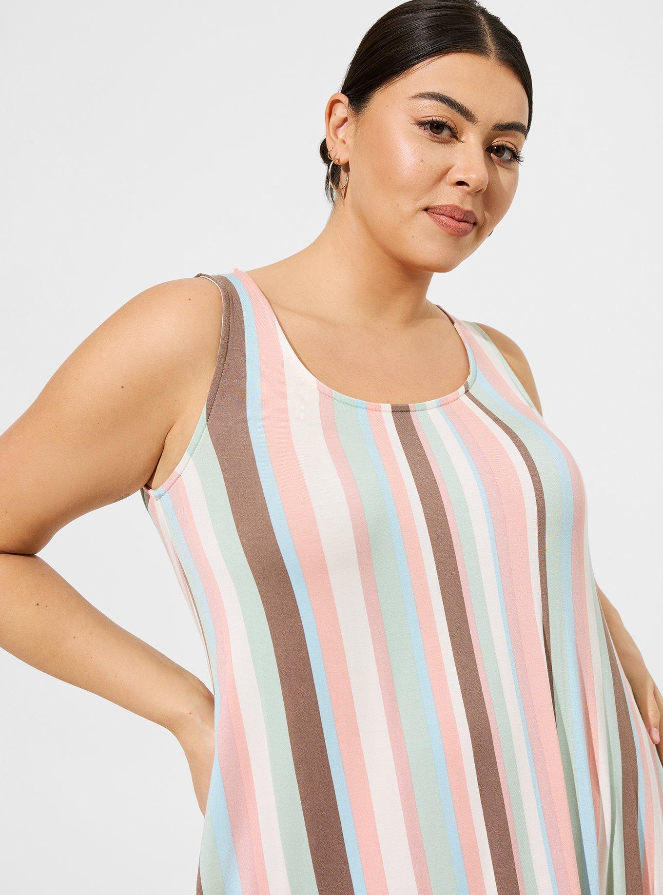 Maxi Jersey Hi Low Dress, OBVIOUSLY STRIPE PRISTINE, alternate