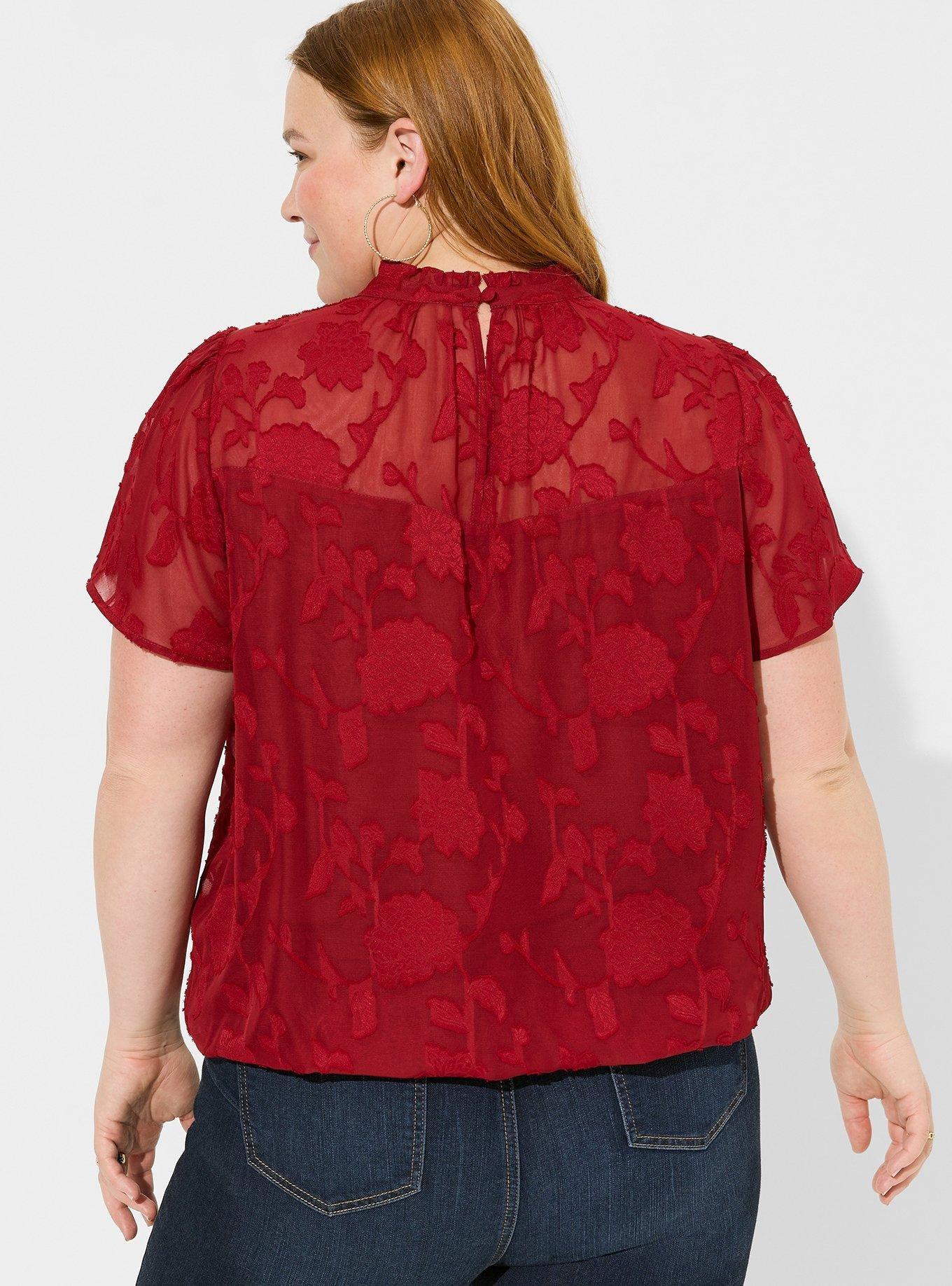 Red bubble cheap hem top