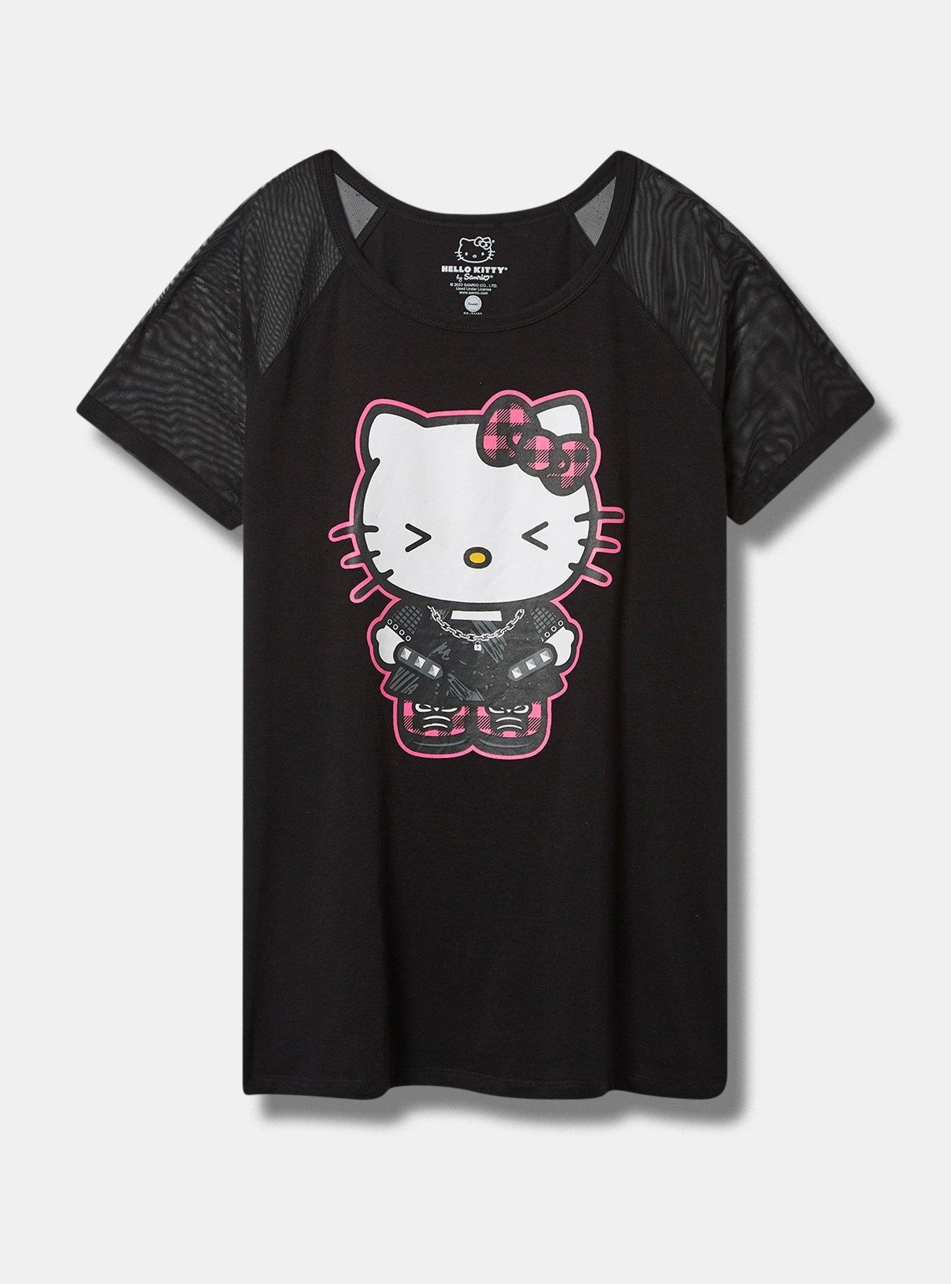 Plus Size - Hello Kitty Classic Fit Cotton Mesh Sleeve Tee - Torrid