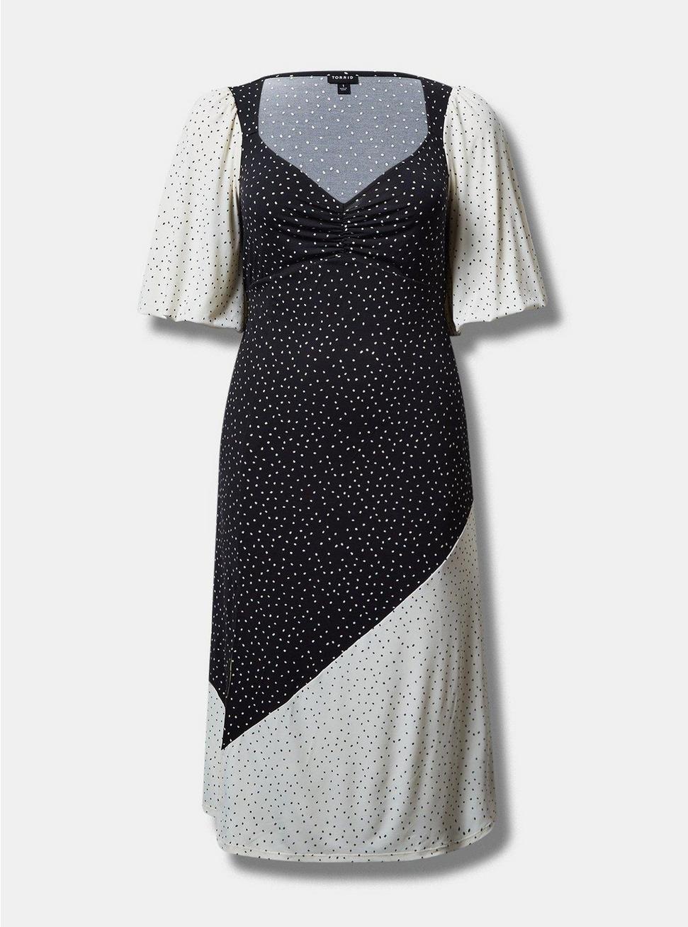 Maxi Studio Knit Mix Print Dress, DOT PRINT, hi-res