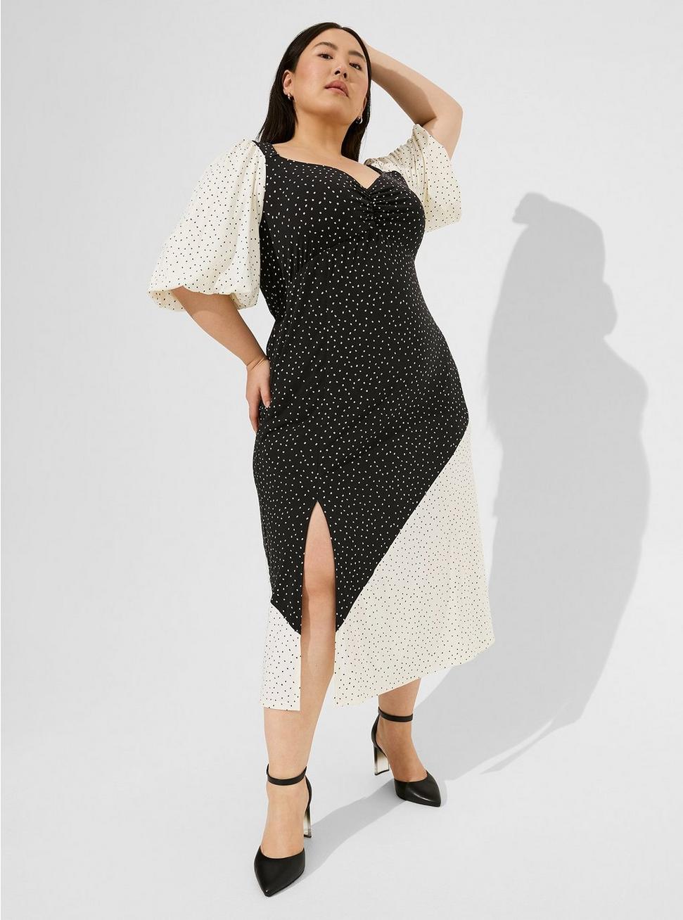 Maxi Studio Knit Mix Print Dress, DOT PRINT, hi-res