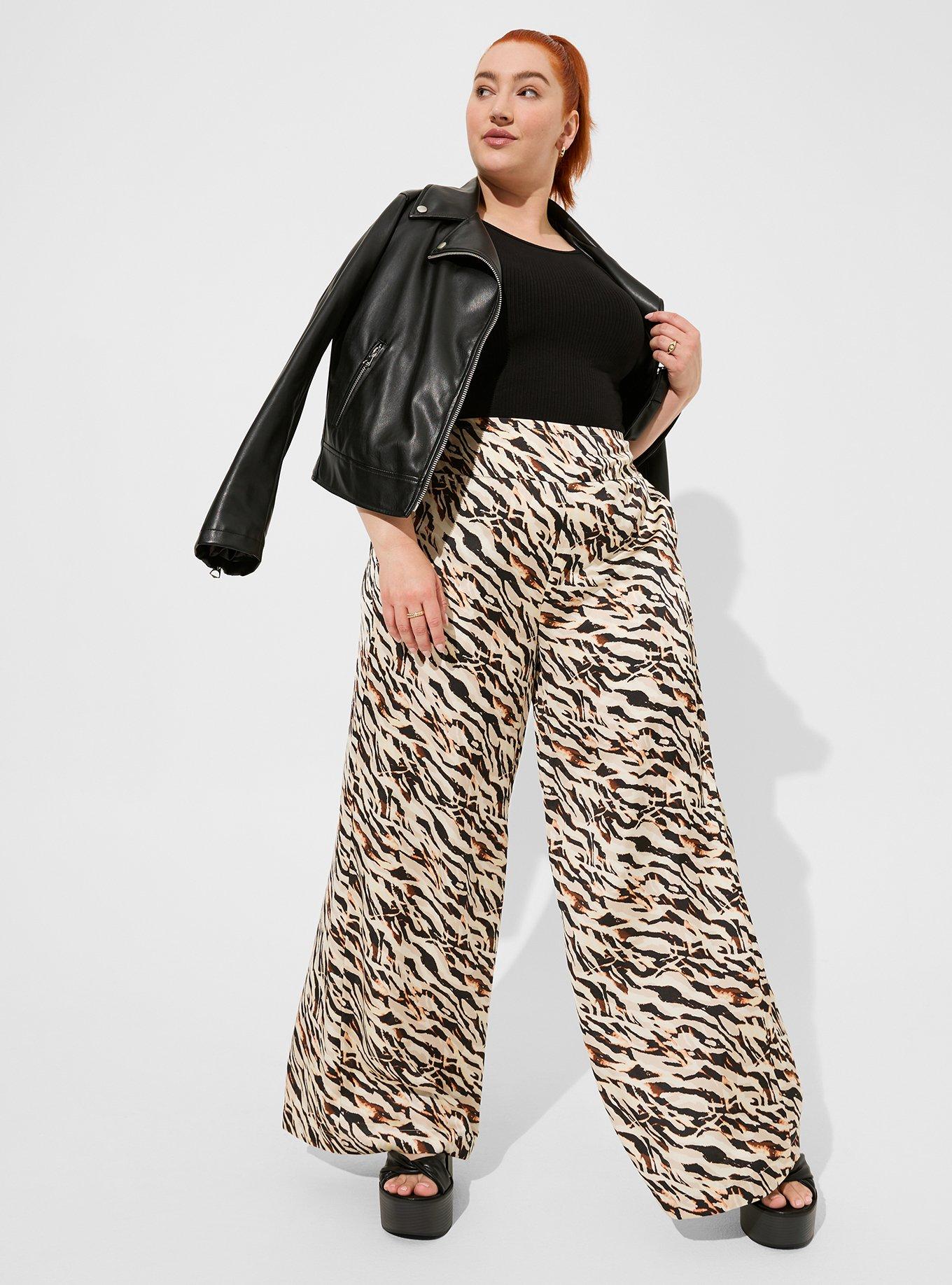 Plus Size - Pull-On Super Wide Leg Streaky Satin High-Rise Pant - Torrid