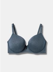 Plus Size T Shirt Lightly Lined Heather 360° Back Smoothing® Bra, MIDNIGHT NAVY HEATHER, hi-res