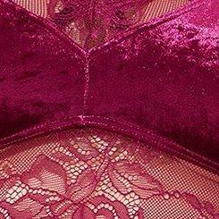 Plus Size Crushed Velour Lace Triangle Bralette, NAVARRA, swatch