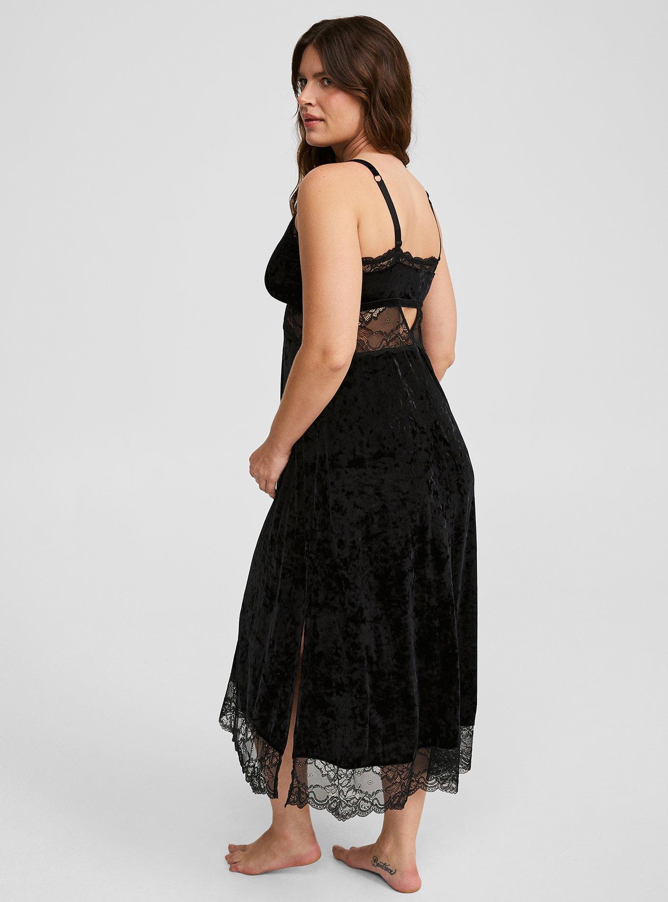 Plus Size - Velour Lace Maxi Slip Dress - Torrid