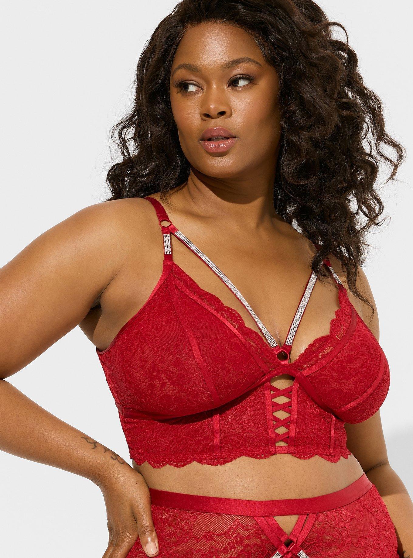 Plus Size - Floral Lace Strappy Bralette - Torrid