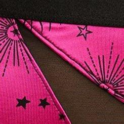Shine Microfiber High Rise Cheeky Mesh Panel Panty, SUN AND MOON FESTIVAL FUCHSIA, swatch