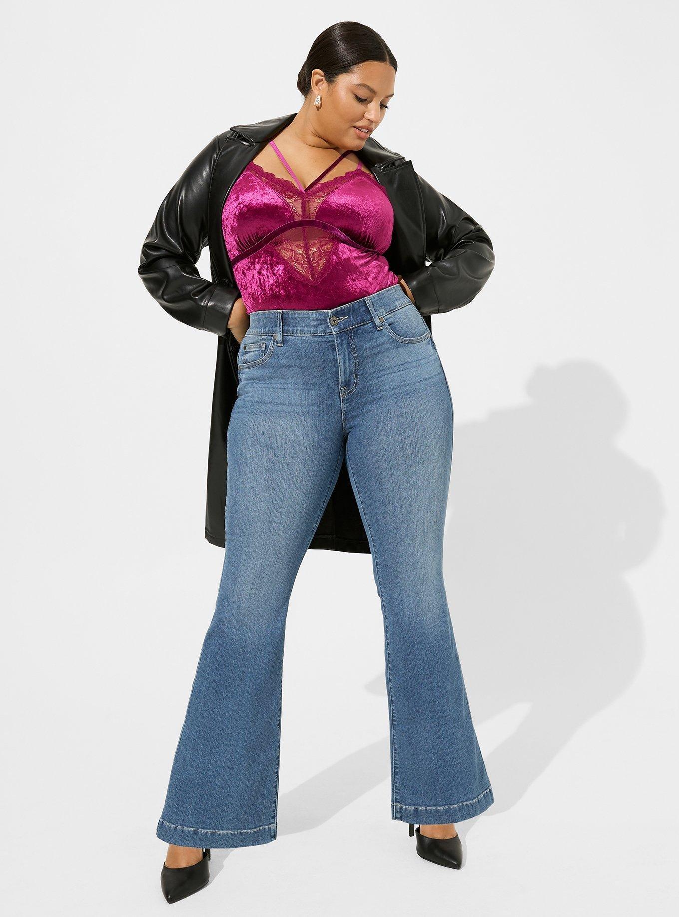 Plus Size Velour Lace Triangle Bodysuit Torrid
