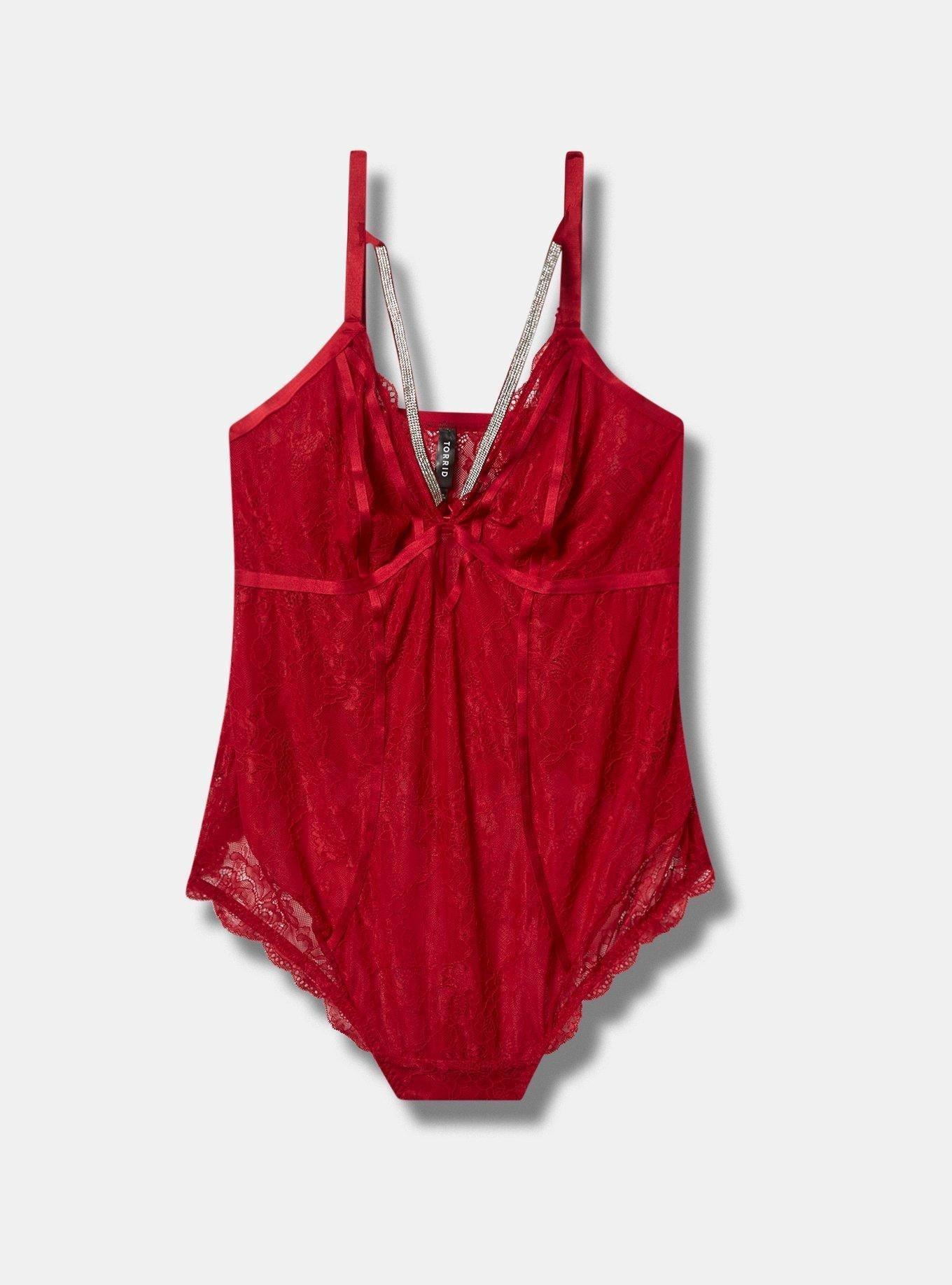 NWT TORRID STRAPPY STRAPS AND LACE BODYSUIT selling - red