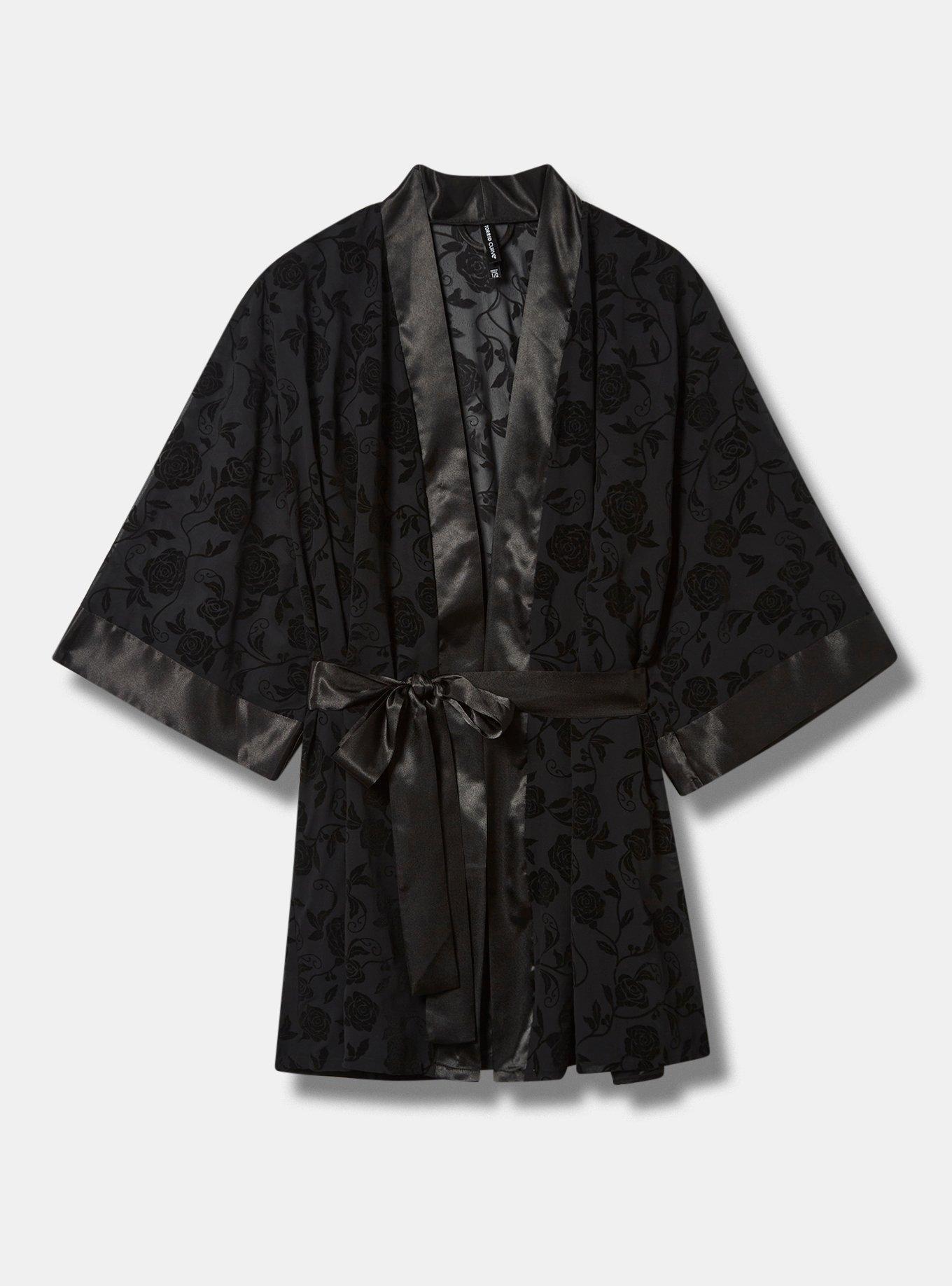 Plus Size - Flocked Mesh Robe - Torrid