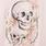 Floral Skull Classic Fit Vintage Cotton Crew Neck Tee, LIGHT PINK, swatch