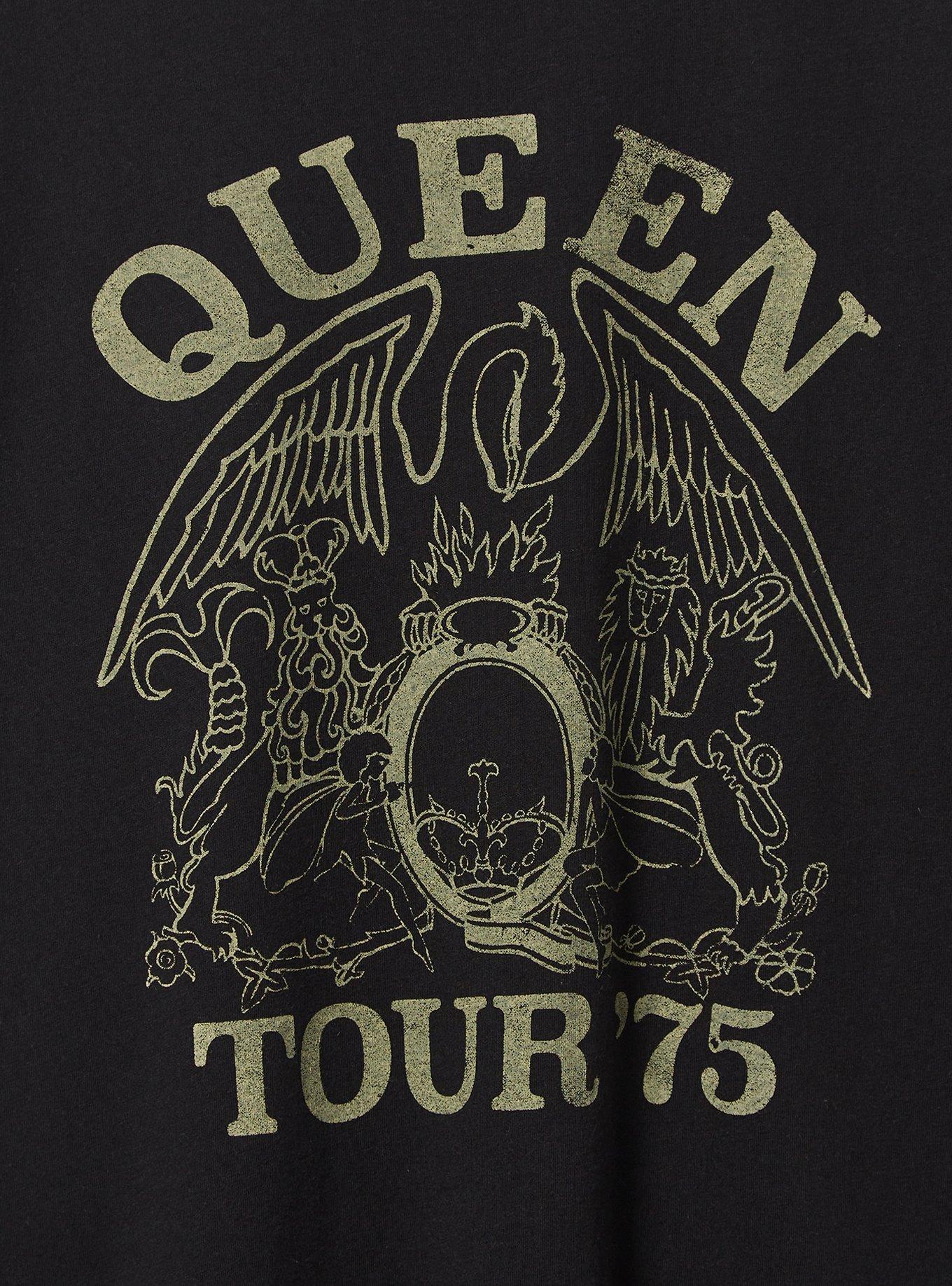 Queen Classic Fit Cotton Crew Tee, DEEP BLACK, alternate