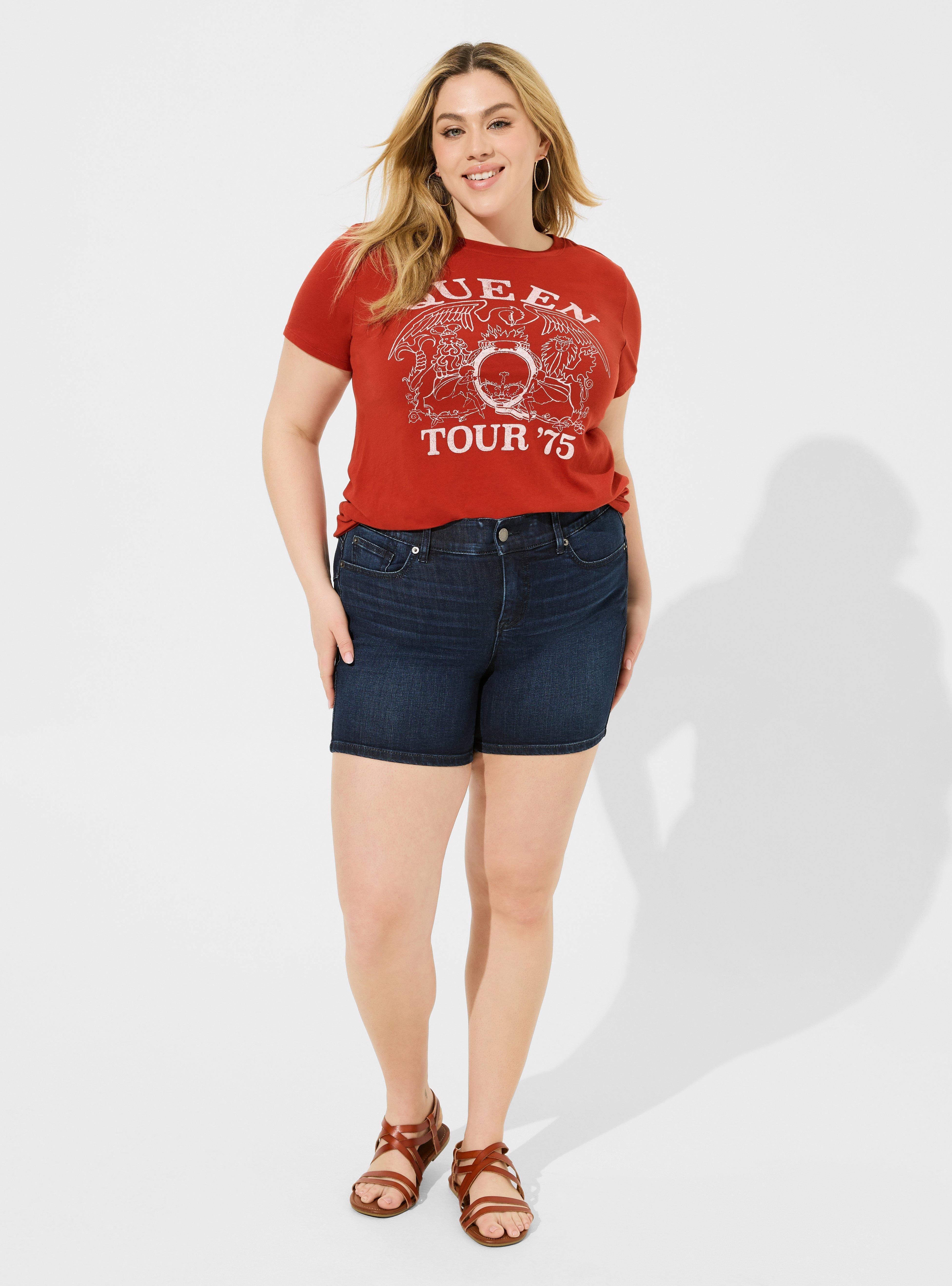 Plus Size Queen Classic Fit Cotton Crew Tee, BOSSA NOVA, alternate
