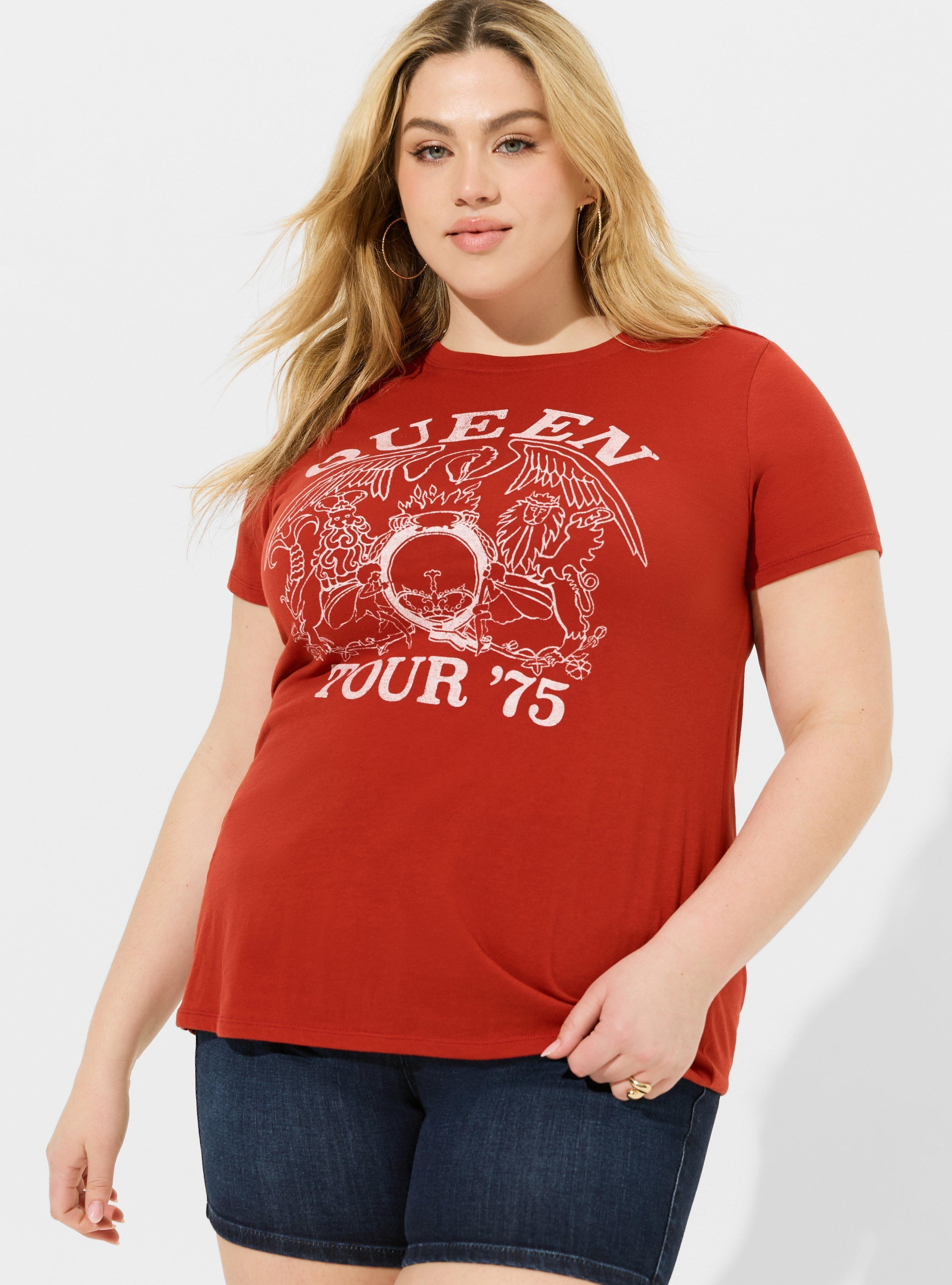 Plus Size Queen Classic Fit Cotton Crew Tee, BOSSA NOVA, hi-res