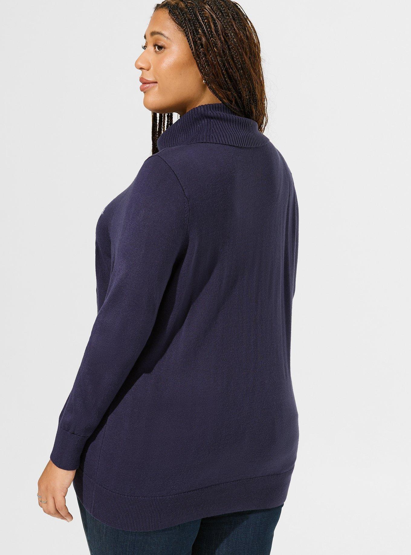 Disney Pooh Holiday Turtleneck Pullover Sweater, BLUE, alternate