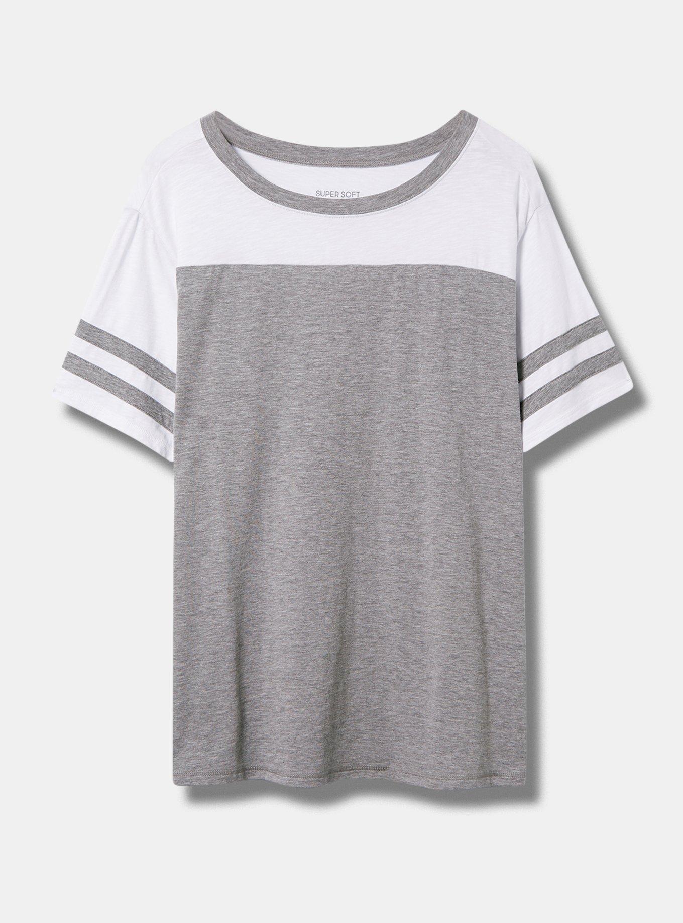 Super Soft Slub Boat Neck Elbow Sleeve Varsity Tee, HEATHER GREY, hi-res