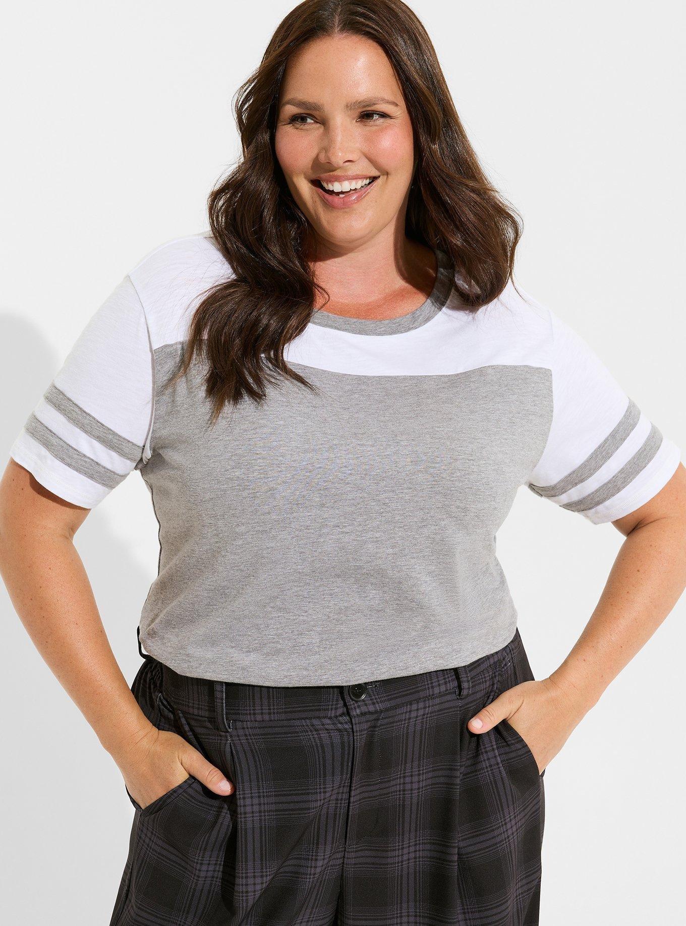 Super Soft Slub Boat Neck Elbow Sleeve Varsity Tee, HEATHER GREY, hi-res