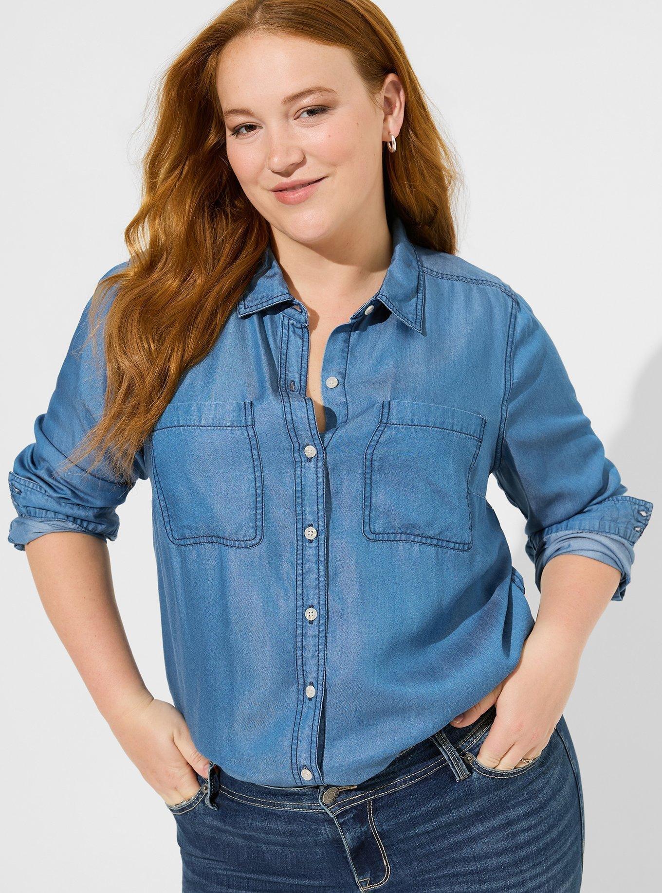 Chambray Two Pocket Button Up Shirt